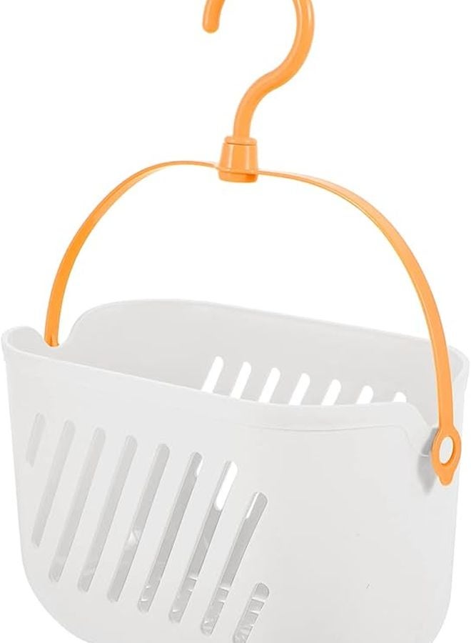 Zerodeko White Hanging Plastic Shower Basket Organizer Space Saving Portable Storage For Bathroom Kitchen - Image 1